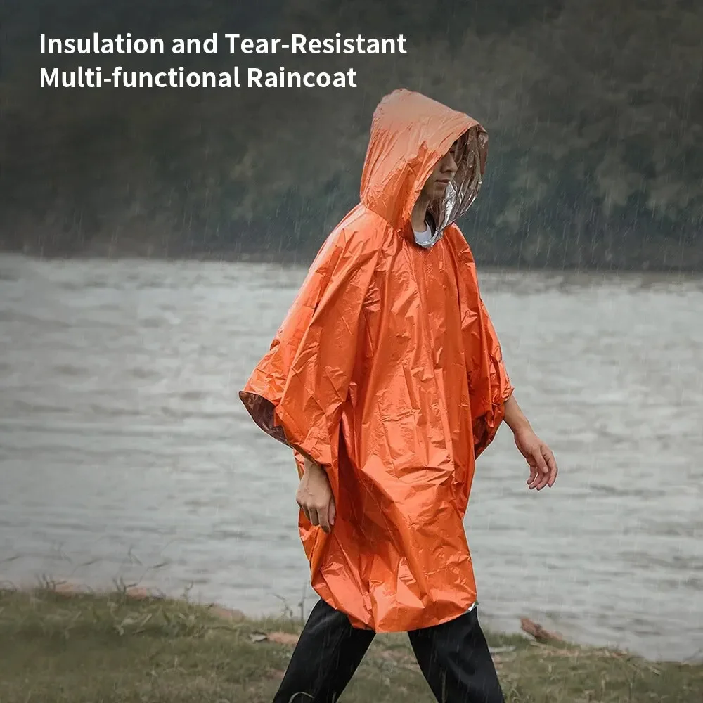Camping Rain Poncho - Emergency Raincoat Poncho Waterproof Rainwear Blanket