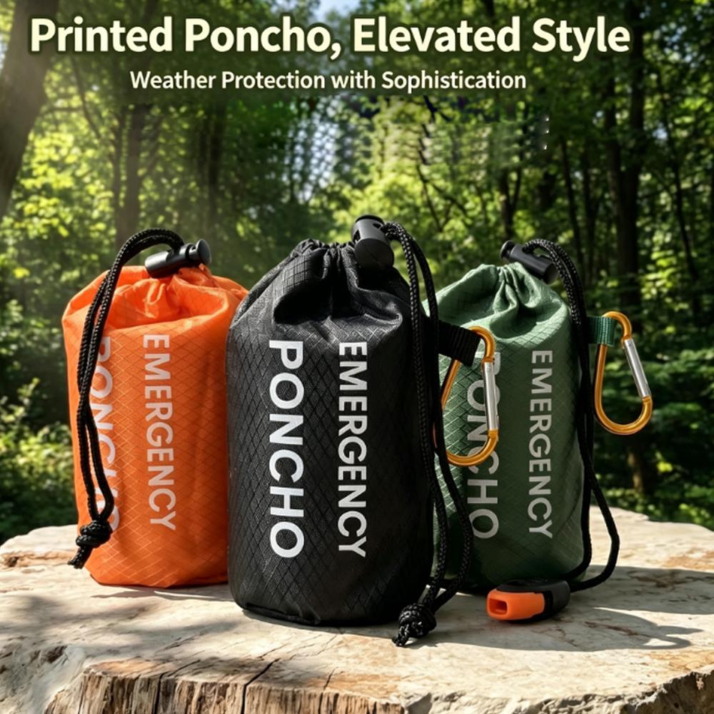 Portable Emergency Rain Poncho - Camping Rain Poncho 评论和价格