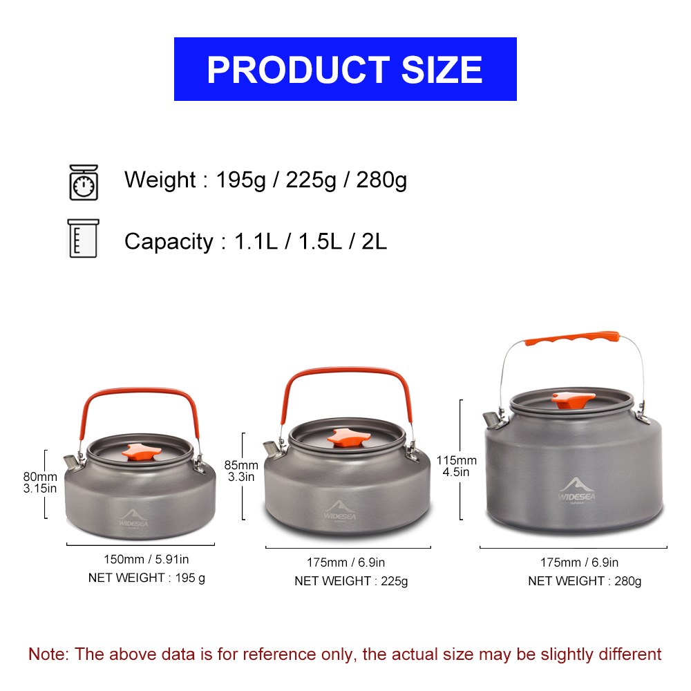 Widesea 1.1L 2L1.5L Camping Wa - Outdoor Camping Dining Set 评论和价格