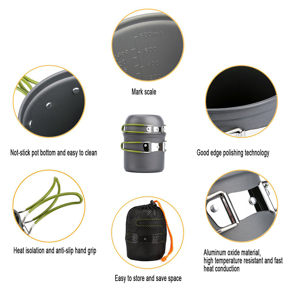 Ultralight Camping Pots Cookwa - Outdoor Camping Dining Set 评论和价格