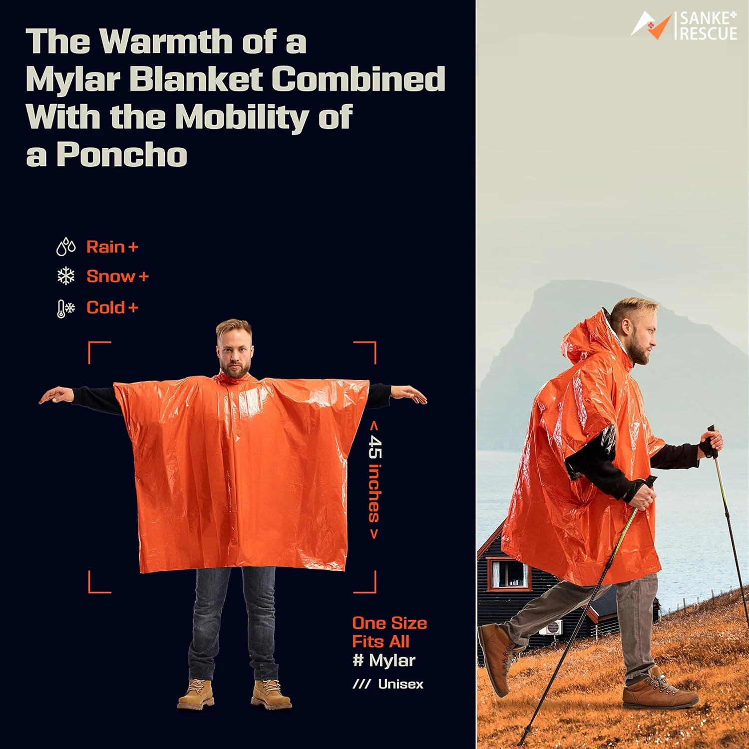 Emergency Rain Poncho Thermal  - Camping Rain Poncho 评论和价格