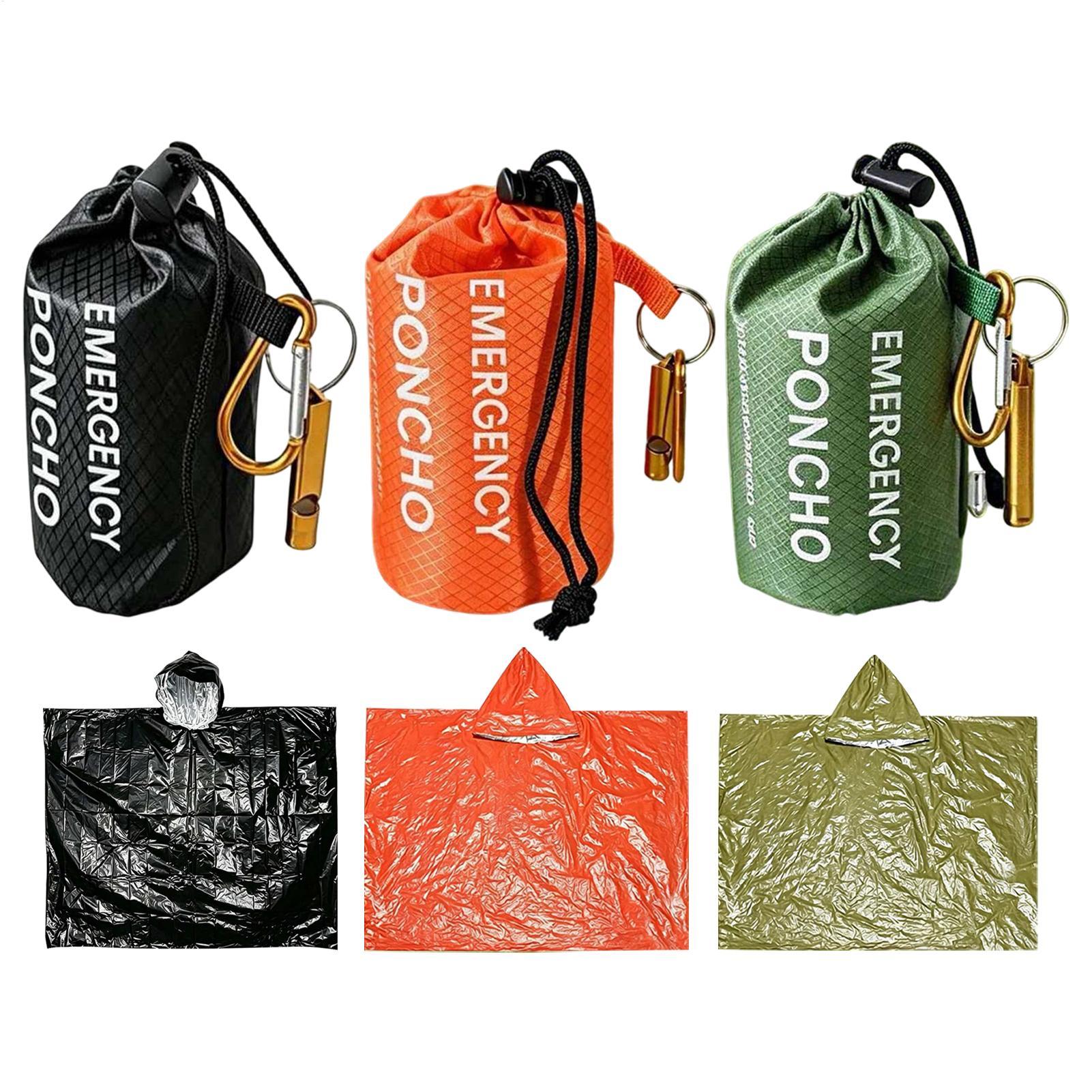 3pcs Survival Emergency Rain P - Camping Rain Poncho 评论和价格