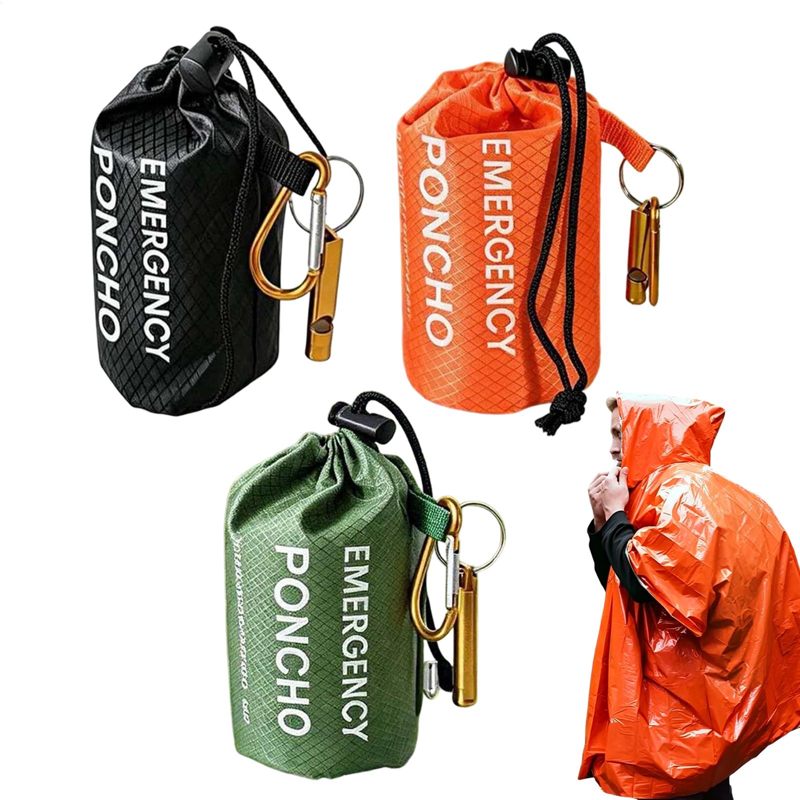 3pcs Survival Emergency Rain P - Camping Rain Poncho 评论和价格