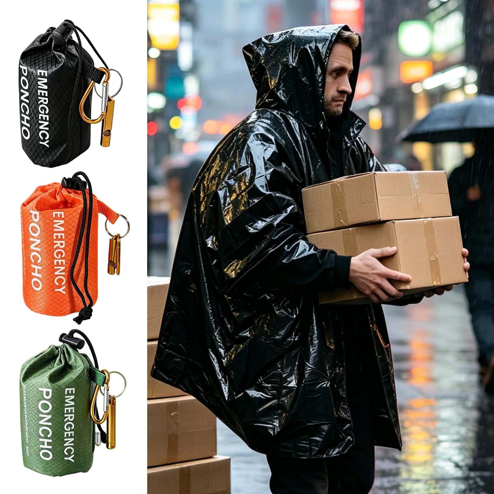 3pcs Survival Emergency Rain P - Camping Rain Poncho 评论和价格
