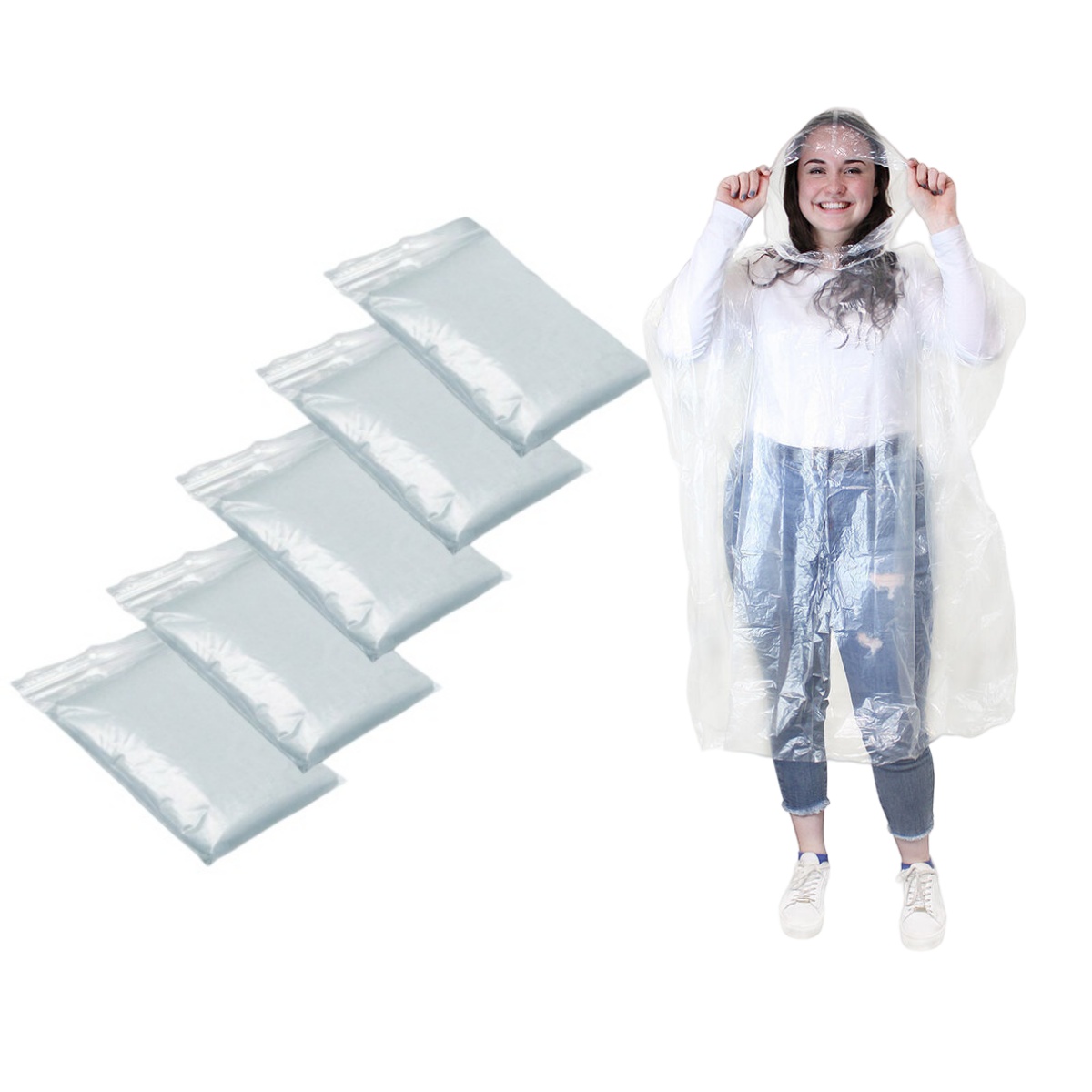 12Pcs Disposable Waterproof Ra - Camping Rain Poncho 评论和价格