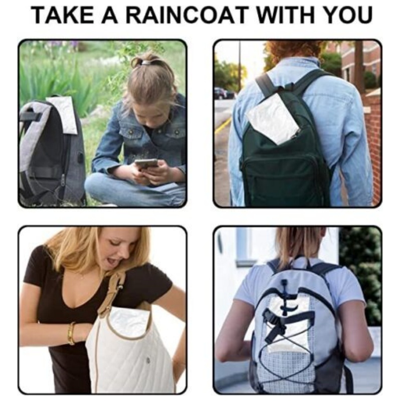 12Pcs Disposable Waterproof Ra - Camping Rain Poncho 评论和价格