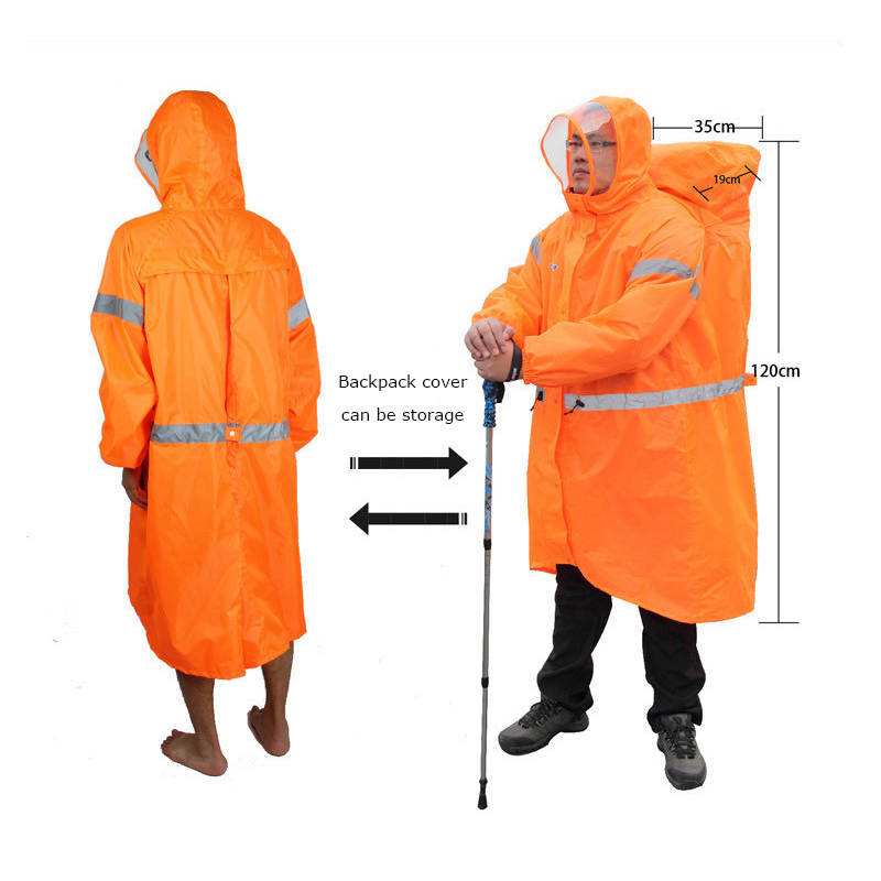 Unisex Reflective Outdoor Clim - Camping Rain Poncho 评论和价格